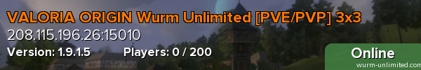 VALORIA ORIGIN Wurm Unlimited [PVE/PVP] 3x3