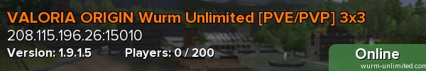 VALORIA ORIGIN Wurm Unlimited [PVE/PVP] 3x3