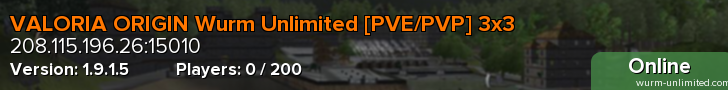 VALORIA ORIGIN Wurm Unlimited [PVE/PVP] 3x3